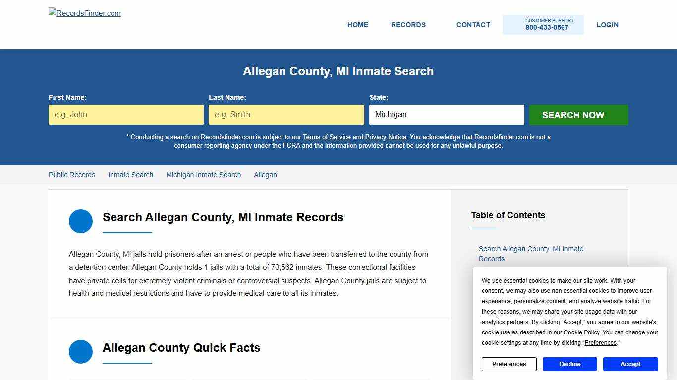 Allegan County, MI Jail Records & Inmate Search