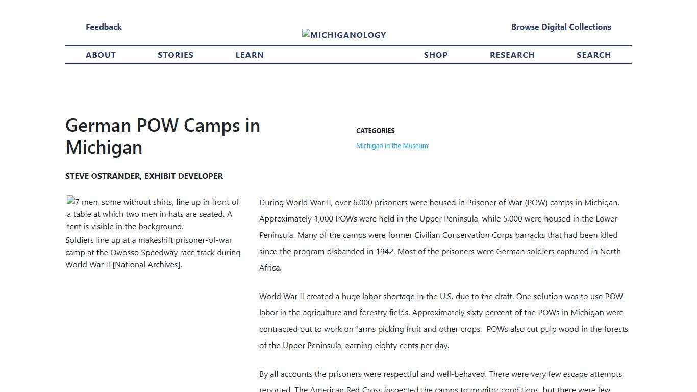 German POW Camps in Michigan - Michiganology